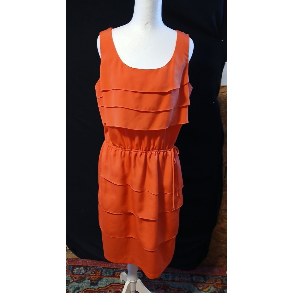 Dressbarn Coral Sleeveless Ruffle Tier Dress 12